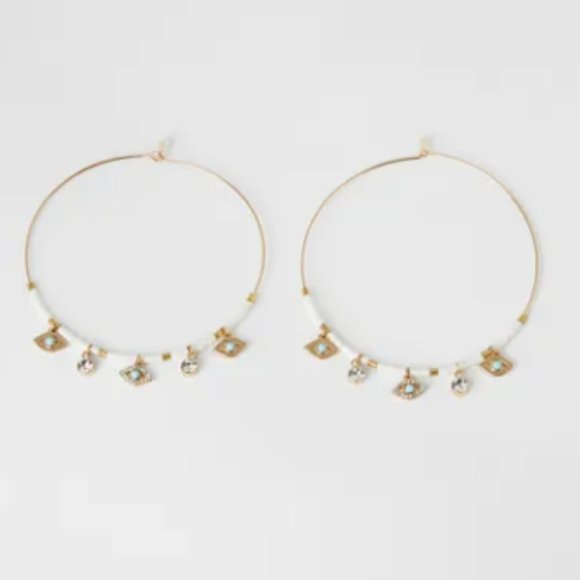 2 for $20 Aldo | Boho evil eye gold hoop earring NWT - Picture 3 of 5